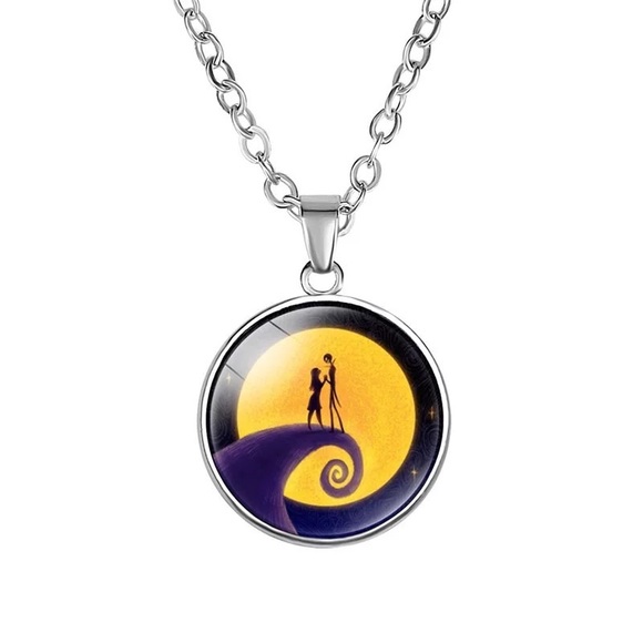 Nightmare Before Christmas Necklace Jack and Sally Meant to be. - Picture 8 of 12